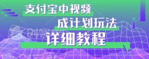 避坑玩法：支付宝中视频分成计划玩法实操详解【揭秘】-项目资源库