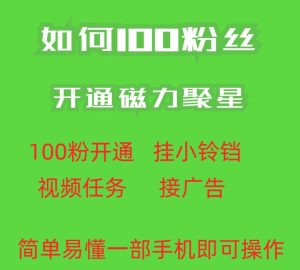 最新外面收费398的快手100粉开通磁力聚星方法操作简单秒开-项目资源库