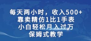 两小时,收入500+,靠卖精仿1比1手表,小白轻松月入过万!保姆式教学-项目资源库