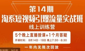 南掌柜·淘系短视频引爆流量实战班,短视频是一个没有天花板的流量入口-项目资源库