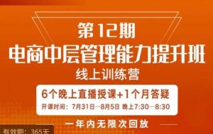 陈少珊·电商中层管理能力提升班,学习对象-电商公司各个岗位的主管,20人人以内的电商公司老板-项目资源库