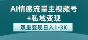全新AI情感流量主视频号+私域变现，日入1-3K，平台巨大流量扶持【揭秘】-项目资源库