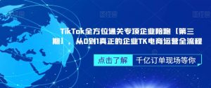 TikTok全方位通关专项企业陪跑【第三期】,从0到1真正的企业TK电商运营全流程-项目资源库