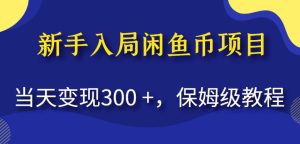 新手入局闲鱼币项目，当天变现300+，保姆级教程【揭秘】-项目资源库