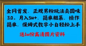 全网首发正规男粉玩法卖圆味3.0，月入5W+，简单粗暴，操作简单，保姆式教学，小白轻松上手-项目资源库
