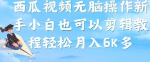 西瓜视频搞笑号，无脑操作新手小白也可月入6K-项目资源库