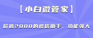 【小白微管家】价值2000的微信助手，功能强大-项目资源库