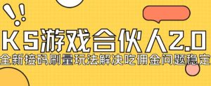 快手游戏合伙人最新刷量2.0玩法解决吃佣问题稳定跑一天150-200接码无限操作-项目资源库