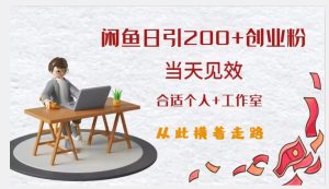 闲鱼精准引流创业粉,日引200+,当天见效,从此横着走-项目资源库