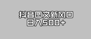 抖音图文最新风口,流量扶持非常高,日入500+【揭秘】-项目资源库