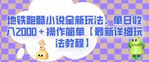 地铁跑酷小说全新玩法，单日收入2000＋操作简单【最新详细玩法教程】【揭秘】-项目资源库