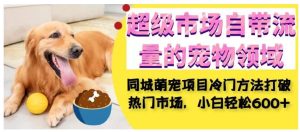 超级市场自带流量的宠物领域，同城萌宠项目冷门方法打破热门市场，小白轻松600+-项目资源库