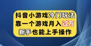 抖音小游戏冷门玩法，靠一个游戏月入过万，新手也能轻松上手【揭秘】-项目资源库