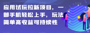 应用试玩拉新项目,一部手机轻松上手,玩法简单高收益可持续性【揭秘】-项目资源库