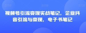 视频号引流变现实战笔记,企业抖音引流与变现,电子书笔记-项目资源库