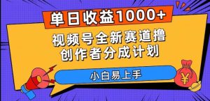 单日收益1000+,视频号全新赛道撸创作者分成计划,小白易上手【揭秘】-项目资源库