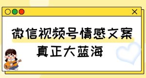 视频号情感文案，真正大蓝海，简单操作，新手小白轻松上手（教程+素材）【揭秘】-项目资源库