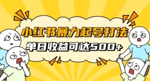小红书暴力起号秘籍，11月最新玩法，单天变现500+，素人冷启动自媒体创业【揭秘】-项目资源库
