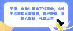 子谦·本地生活线下分享会,本地生活商家运营策略,底层逻辑,直播人货场,私域运营-项目资源库