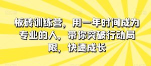 板砖训练营,用一年时间成为专业的人,带你突破行动局限,快速成长-项目资源库
