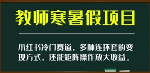 小红书冷门赛道,教师寒暑假项目,多种连环套的变现方式,还能矩阵操作放大收益【揭秘】-项目资源库