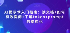 AI提示术入门指南：读文档+如何有效提问+了解token+prompt的结构化【揭秘】-项目资源库