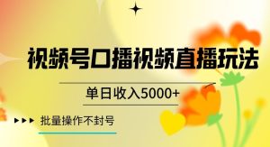 视频号囗播视频直播玩法,单日收入5000+,批量操作不封号【揭秘】-项目资源库