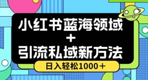 小红书蓝海虚拟＋引流私域新方法，100%不限流，日入轻松1000＋，小白无脑操作【揭秘】-项目资源库