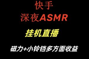 快手深夜ASMR挂机直播，磁力+小铃铛收益（附带工具和5G素材）【揭秘】-项目资源库