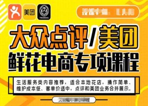 大众点评/美团鲜花电商专项课程,操作简单、维护成本低、客单价适中,点评和美团业务合并展示-项目资源库