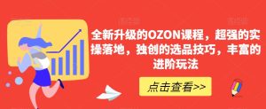 全新升级的OZON课程,超强的实操落地,独创的选品技巧,丰富的进阶玩法-项目资源库