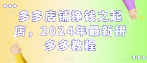 多多店铺挣钱之起店，2024年最新拼多多教程-项目资源库
