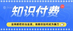 2024最新知识付费项目,小白也能轻松入局,全网都在教你做项目,我教你做镰刀【揭秘】-项目资源库