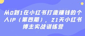 从0到1在小红书打造赚钱的个人IP(第四期),21天小红书博主实战训练营-项目资源库