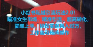 小红书私域引流玩法2.0!瞄准女生市场,精准引流,超高转化,简单上手【揭秘】-项目资源库