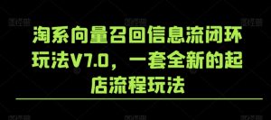 淘系向量召回信息流闭环玩法V7.0，一套全新的起店流程玩法-项目资源库