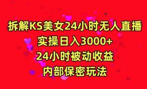 利用快手24小时无人美女直播,实操日入3000,24小时被动收益,内部保密玩法【揭秘】-项目资源库
