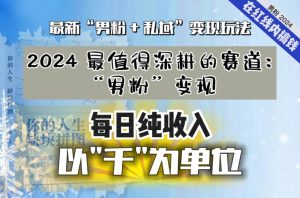 【私域流量最值钱】把“男粉”流量打到手,你便有无数种方法可以轻松变现,每日纯收入以“千”为单位-项目资源库
