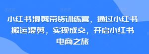 小红书混剪带货训练营,通过小红书搬运混剪,实现成交,开启小红书电商之旅-项目资源库