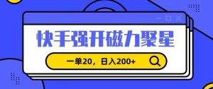 信息差赚钱项目，快手强开磁力聚星，一单20，日入200+【揭秘】-项目资源库