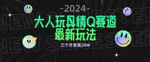 全新大人玩具情Q赛道合规新玩法，公转私域不封号流量多渠道变现，三个月变现20W【揭秘】-项目资源库