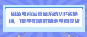 闲鱼电商运营全系统VIP实操课，1部手机随时随地电商卖货-项目资源库