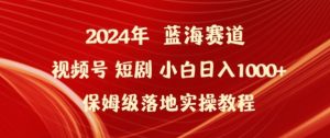 2024年视频号短剧新玩法小白日入1000+保姆级落地实操教程【揭秘】-项目资源库