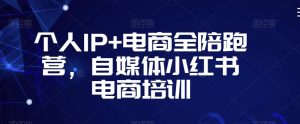 个人IP+电商全陪跑营,自媒体小红书电商培训-项目资源库