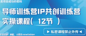 导师训练营3.0IP共创训练营私密实操课程(12节)-卖项目的密码成功秘诀【揭秘】-项目资源库