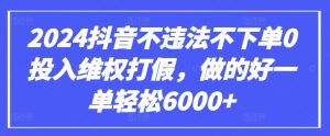 2024抖音不违法不下单0投入维权打假，做的好一单轻松6000+【仅揭秘】-项目资源库