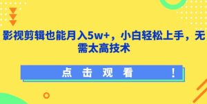 影视剪辑也能月入5w+,小白轻松上手,无需太高技术【揭秘】-项目资源库