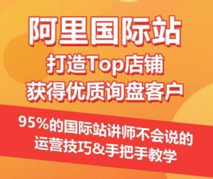 【阿里国际站】打造Top店铺&获得优质询盘客户，​95%的国际站讲师不会说的运营技巧-项目资源库