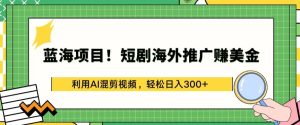 蓝海项目!短剧海外推广赚美金，利用AI混剪视频，轻松日入300+【揭秘】-项目资源库