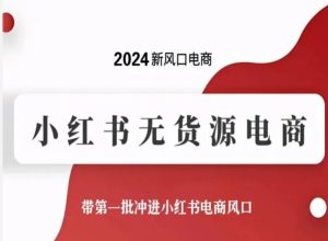 2024新风口电商，小红书无货源电商，带第一批冲进小红书电商风口-项目资源库